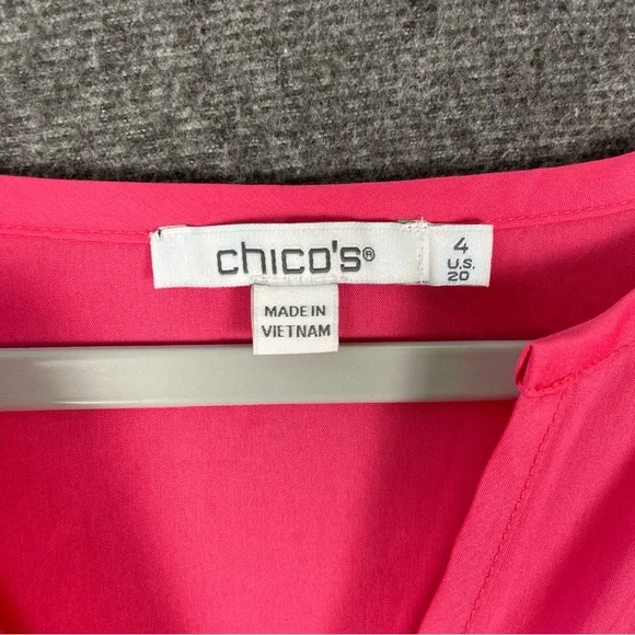 Chico's Women's Size XXL Pink Prairie Cottage Peasant Boho Maxi Tiered Dress NWT - Picture 4 of 11